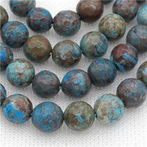 blue Oak Jasper beads, faceted round, approx 8mm dia [GMLB1911-8MM]