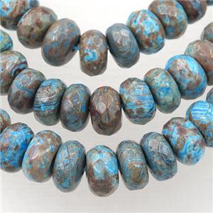 blue Oak Jasper beads, faceted rondelle, approx 5x8mm [GMLB1912-5X8MM]