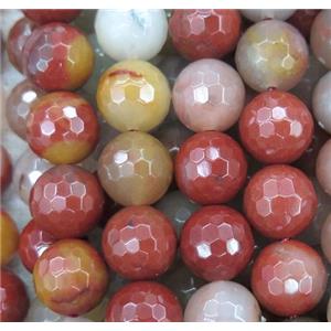 colorful jade jasper bead, faceted round, approx 8mm dia [GMLB1915-8MM]