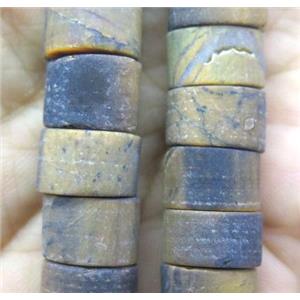 matte tiger eye stone bead, heishi, approx 14-16mm dia [GMLB1948]