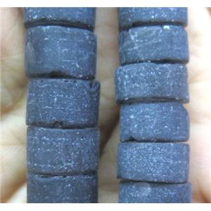 black onyx agate heishi bead, matte, approx 14-16mm dia [GMLB1952]