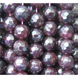 Natural garnet beads, faceted round, approx 8mm dia [GMLB1959]