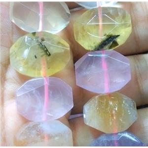 faceted mix gemstone oval beads, approx 15-20mm, 15.5 inches length [GMLB1969]