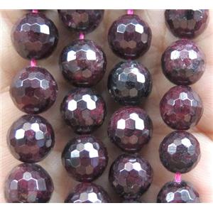 natural red garnet beads, faceted round, approx 8mm dia [GMLB1976-8MM]