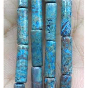 blue Oak Jasper tube beads, approx 4x13mm [GMLB1999]
