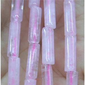 Rose Quartz tube beads, pink, approx 4x13mm [GMLB2005]