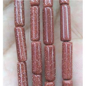 gold sandstone tube beads, approx 4x13mm [GMLB2015]