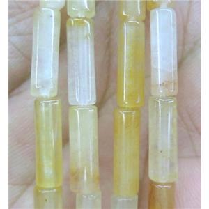 yellow jade tube beads, approx 4x13mm [GMLB2025]