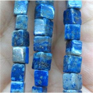 blue Lapis Lazuli cube beads, approx 4x4x4mm [GMLB2032]