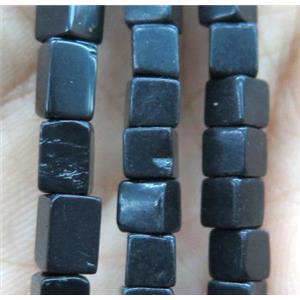 black jade cube beads, approx 4x4x4mm [GMLB2038]