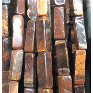 yellow Tiger eye stone cuboid beads, approx 4x13mm [GMLB2040]