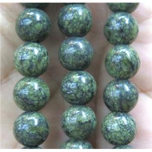 round Green Lace Jasper beads, approx 10mm dia [GMLB2076]