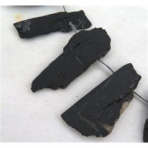 black tourmaline stick collar beads, approx 15-50mm [GMLB2079]