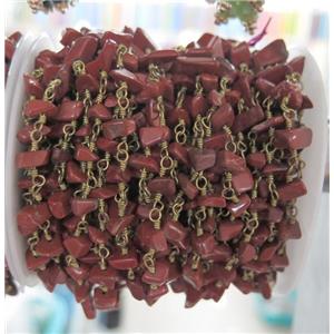 handmade rosary chain with red jasper chip beads, approx 8-12mm [GMLB2087]