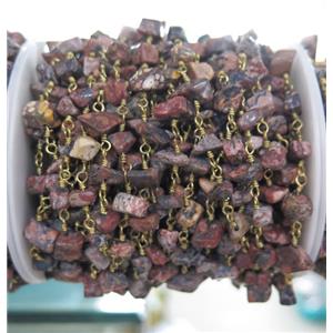 handmade rosary chain with Rhodonite bead chips, approx 8-12mm [GMLB2092]