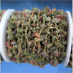 handmade rosary chain with unakite chip bead, approx 8-12mm [GMLB2101]