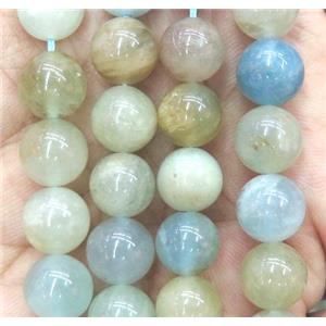 natural Aquamarine beads, round, AB-grade, approx 8mm dia [GMLB2103-8MM]