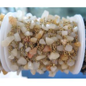 handmade rosary chain with gemstone chip bead, approx 8-12mm [GMLB2121]