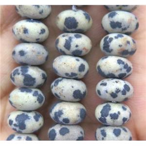 matte spotted dalmatian jasper beads, rondelle, approx 5x8mm [GMLB2127]