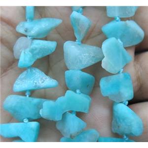 Amazonite chip beads, freeform, blue dye, approx 8-12mm [GMLB2150]