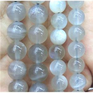 grey Moonstone Beads, round, A grade, approx 12mm dia [GMLB2155-12MM]