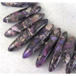 Imperial Jasper Beads for necklace, stick, purple, approx 15-60mm [GMLB2198]