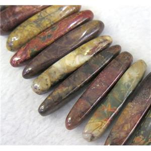 Picasso Jasper stick Beads for necklace, approx 15-60mm [GMLB2206]