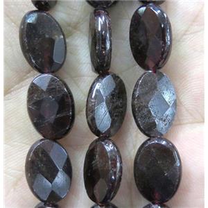 red Garnet bead, faceted oval, approx 10x14mm [GMLB2208-10X14MM]