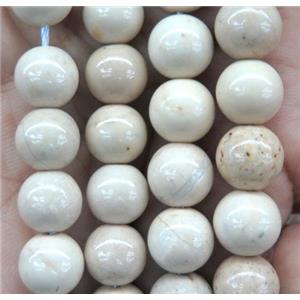 natural white african River Jasper Beads, round, AA-grade, approx 12mm dia [GMLB2222-12MM]