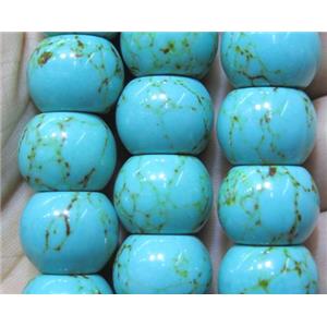 Synthetic Turquoise Beads Blue Smooth Rondelle, approx 12x16mm [GMLB2226-12X16MM]