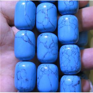 Blue Synthetic Turquoise Beads Barrel, approx 15x21mm [GMLB2232]