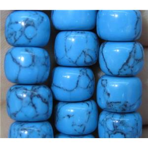 Blue Synthetic Turquoise Beads Barrel, approx 8x10mm [GMLB2239]