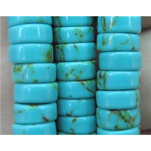 Synthetic Turquoise Beads Heishi, approx 3x8mm [GMLB2243]