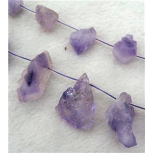 Amethyst collar bead, purple, freeform, top drilled, approx 8-25mm [GMLB2277]