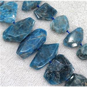 Apatite beads, blue, faceted freeform, approx 15-30mm [GMLB2286]