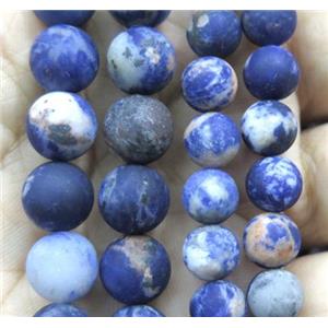 blue Sodalite bead, matte round, approx 10mm dia, 38pcs per st [GMLB2294-10MM]