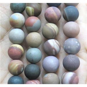 round matte American Picture Jasper beads, approx 6mm dia [GMLB2295-6MM]