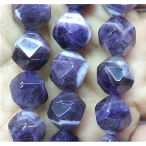 Amethyst bead, faceted, freeform, purple, approx 6mm dia [GMLB2366-6MM]