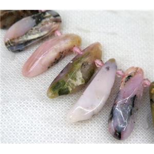 pink opal jasper collar bead, freeform, top drilled, approx 15-45mm [GMLB2403]