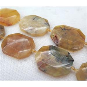 yellow opal slice bead, faceted freeform, approx 25-55mm [GMLB2420]