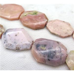 pink opal jasper slice beads, faceted freeform, approx 25-55mm [GMLB2422]