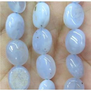 blue lace agate bead, oval, approx 12x16mm [GMLB2459-12X16MM]