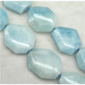 Aquamarine slice beads, faceted freeform, blue, approx 20-40mm [GMLB2477]