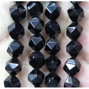 black onyx agate beads cut round, approx 12mm dia [GMLB2483-12MM]