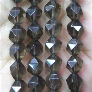 Smoky Quartz beads cut round, approx 6mm dia [GMLB2486]