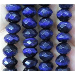 royalblue tiger eye stone beads, faceted rondelle, approx 5x8mm [GMLB2496]