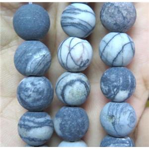 round stripe jasper beads, matte, approx 6mm dia [GMLB2504-6MM]