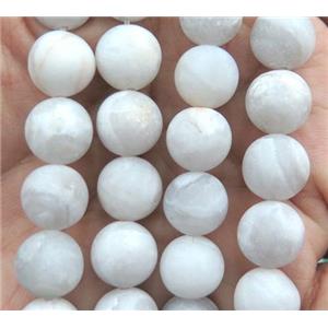 round matte White Crazy Agate Beads, approx 4mm dia [GMLB2505-4MM]