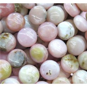Pink Opal Stone Beads, flat-round, approx 12mm dia [GMLB2516-12MM]
