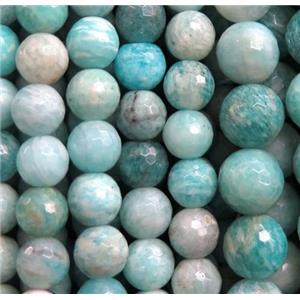 Amazonite bead, faceted round, green, approx 4mm dia [GMLB2561-4MM]